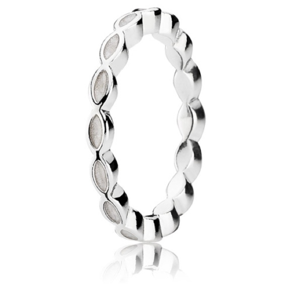 Pandora Faith White Enamel Stackable Ring